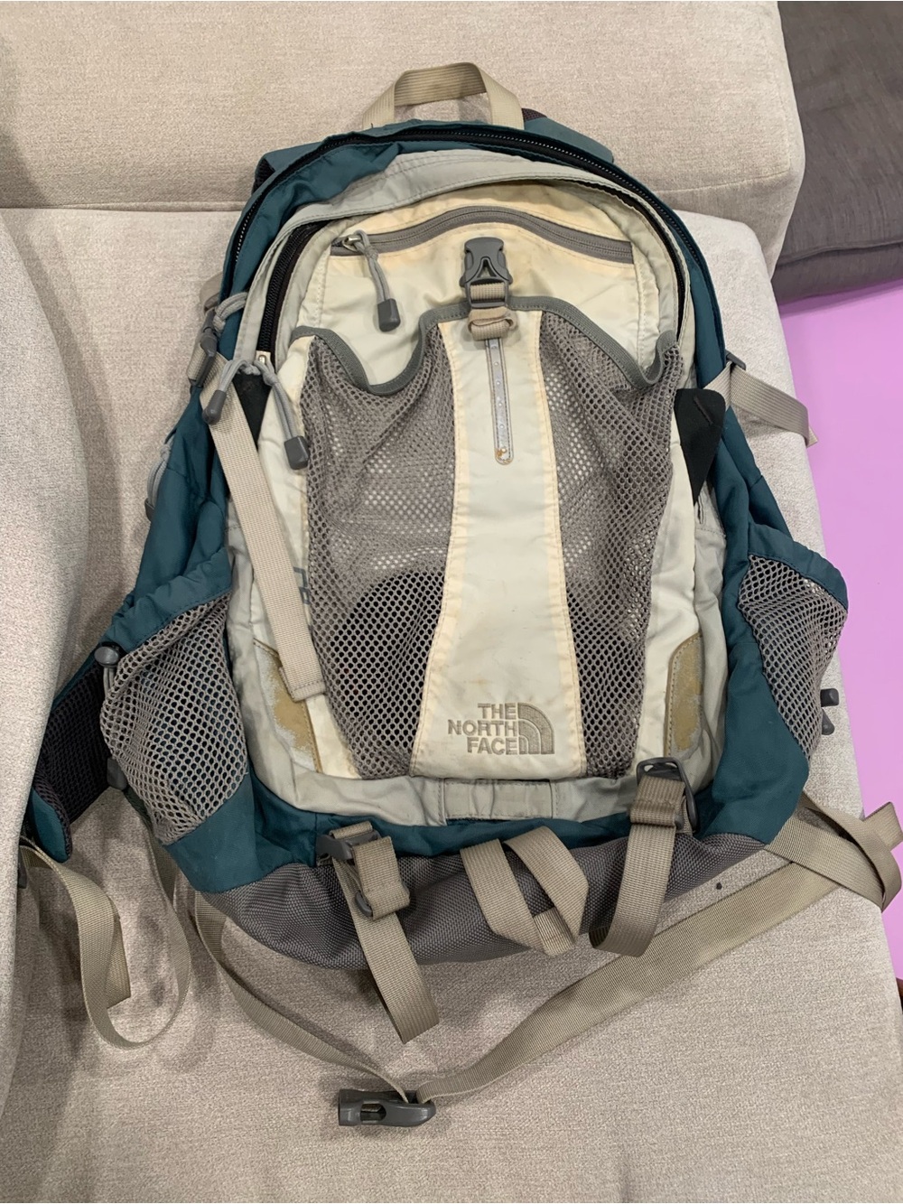 The North Face Men's Teal & Beige Backpack